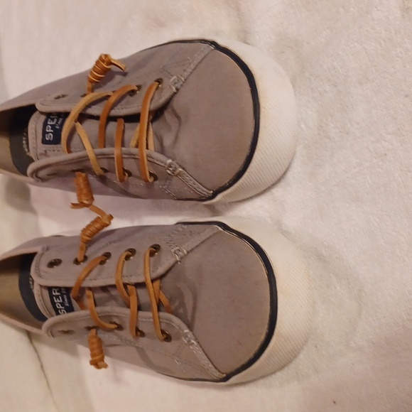 Casual Tan Sneakers Sperry Top Siders Gray Women's Size 10 - Picture 3 of 5